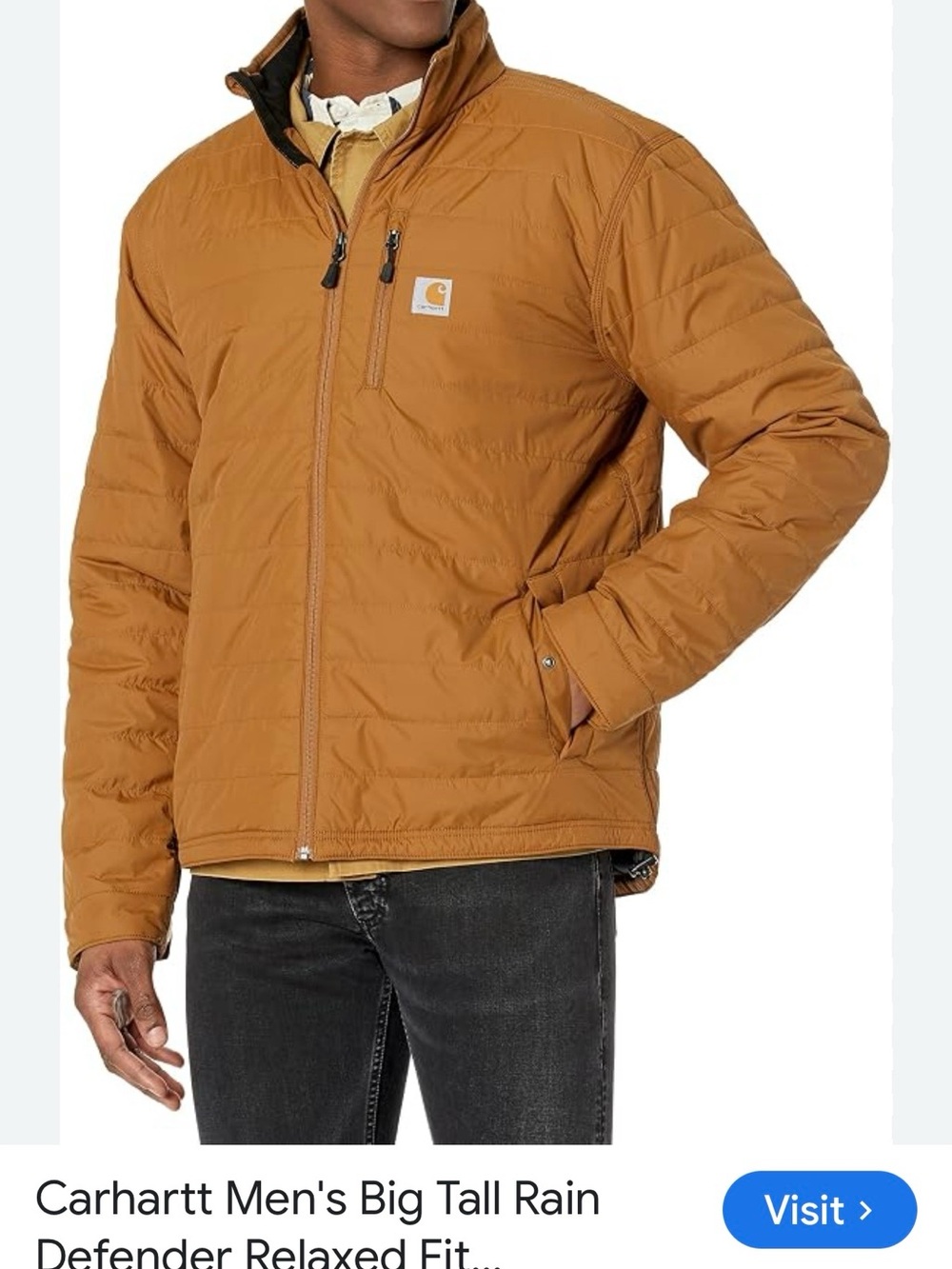 Carhartt Men's Tan Quilted Puffer Jacket